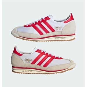Adidas SL 72 75th Anniversary Cloud White Better Scarlet Red Women's Sz 8 JP5277